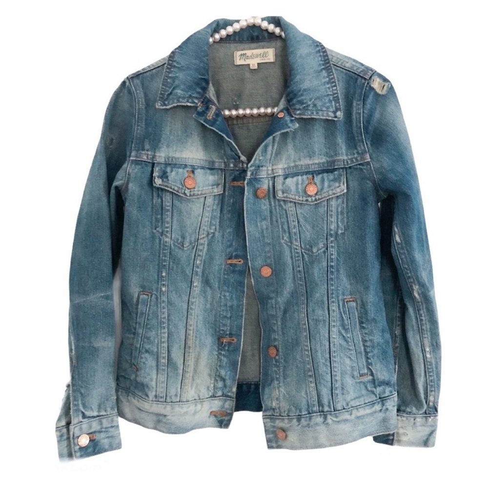 MADEWELL Ripped Distressed Denim Jean Jacket - Picture 3 of 8
